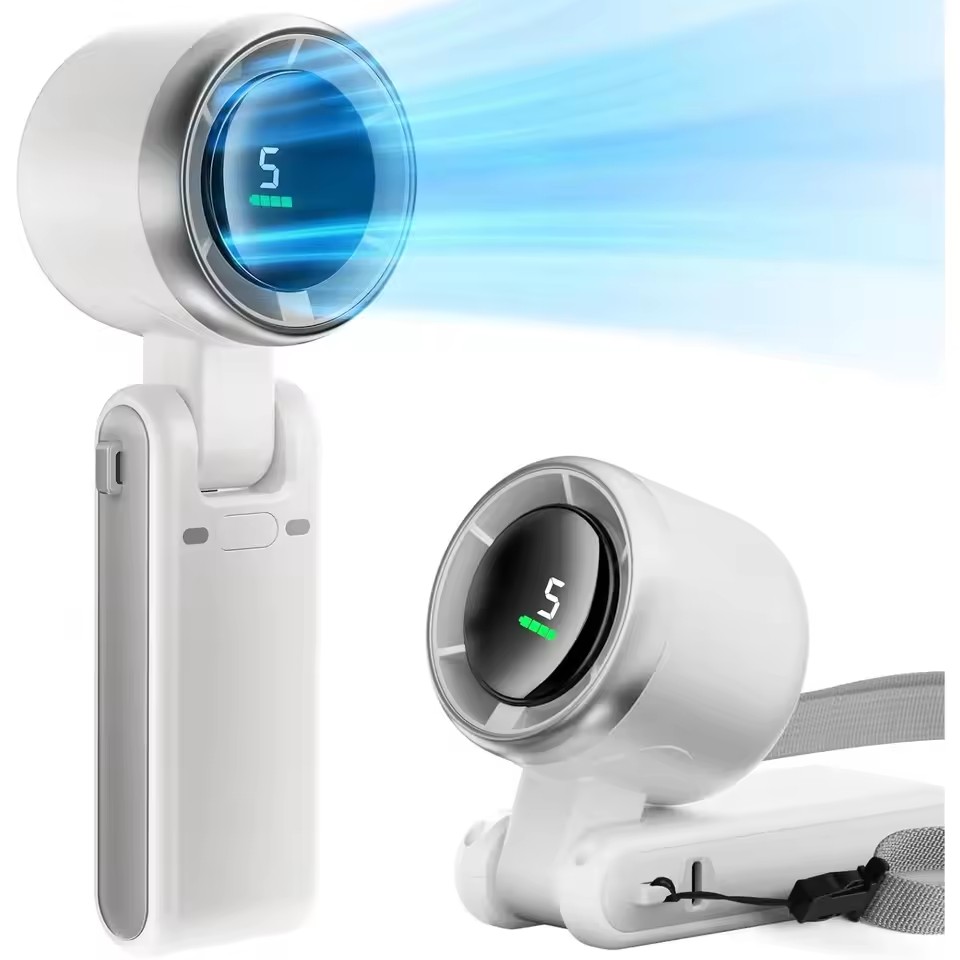 Outdoor Power Timer - 10000mAh Mini Hanging Neck Fan, 180°