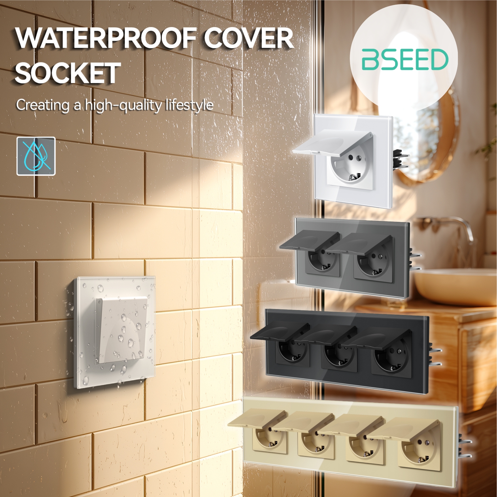 Outdoor Power Inlet Box - BSEED EU Standard Wall Electric Socket
