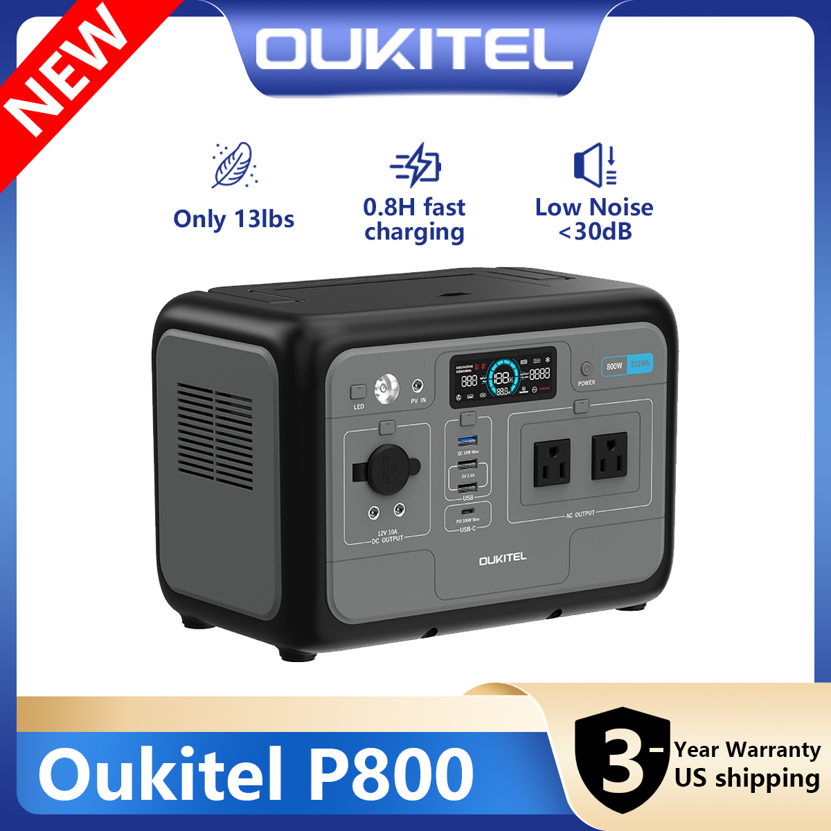 Oukitel P800 Portable Power St - Outdoor Power Source のレビューと価格