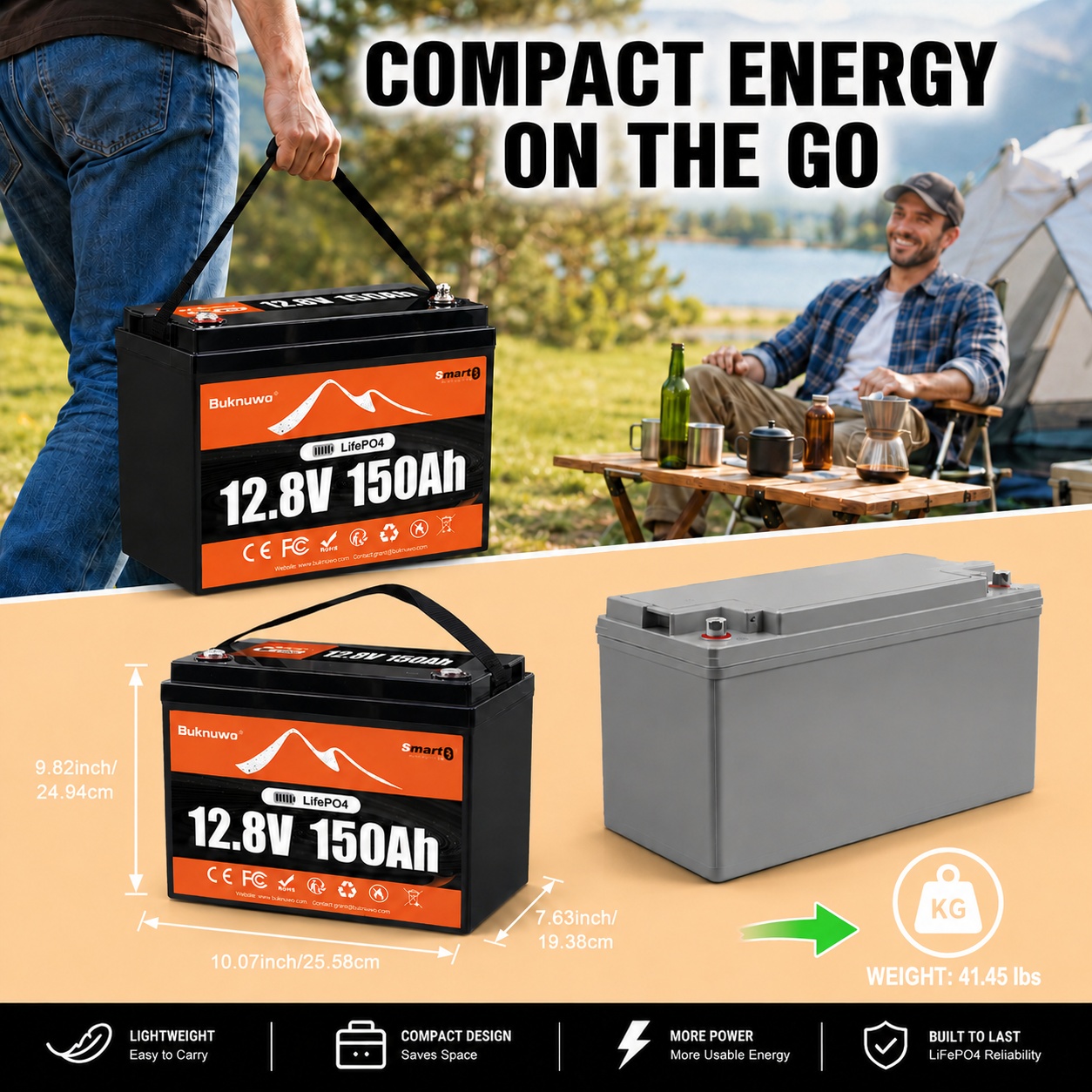 Buknuwo Smart 12V/12.8V 150Ah  - Outdoor Power Source のレビューと価格