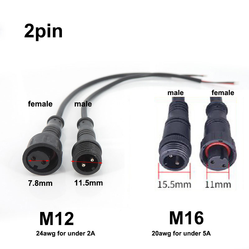 M12 M16 2 3 Pin core wire DC M - Outdoor Power Jack のレビューと価格