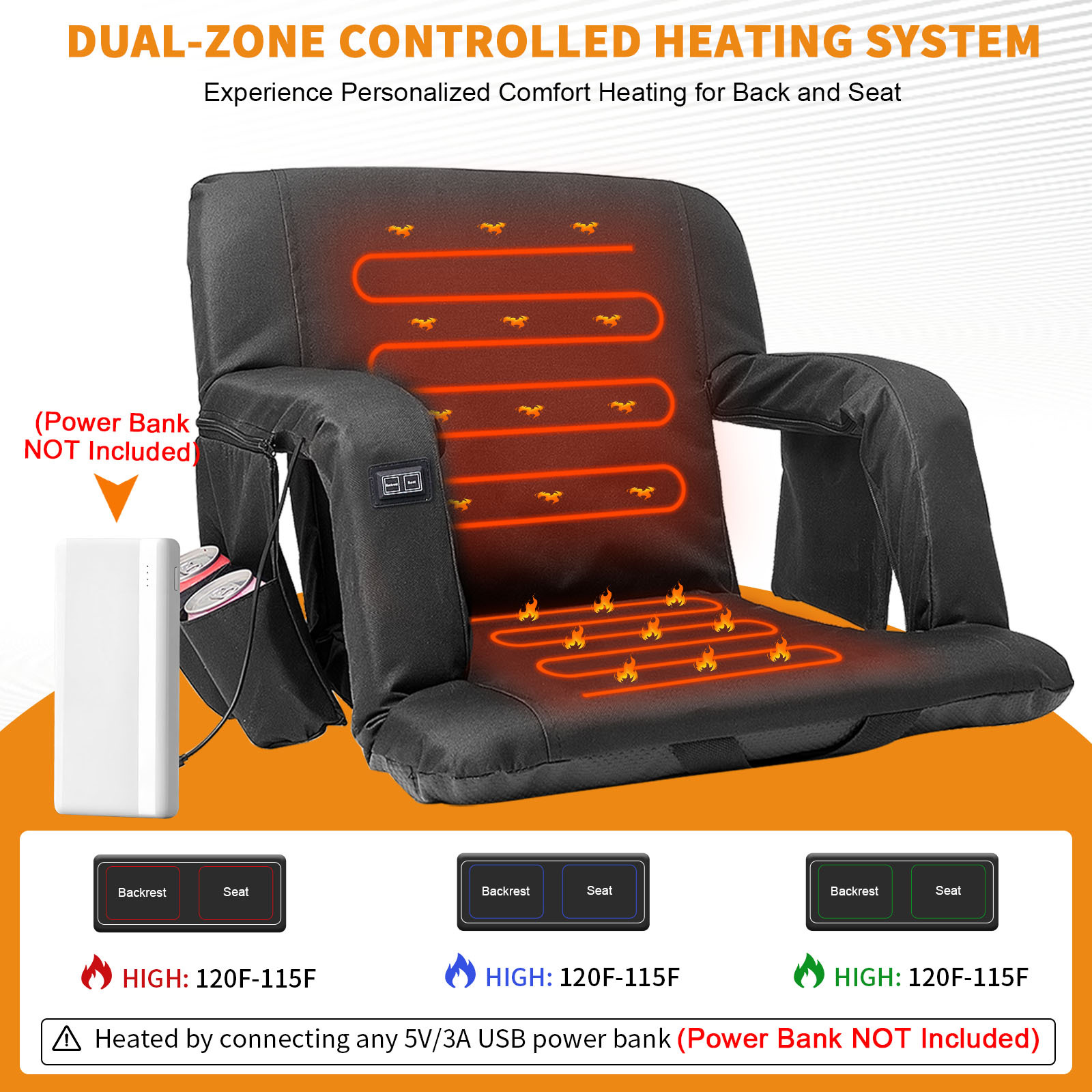 2-Pack Portable Heated Bleache - Outdoor Power Recliner のレビューと価格