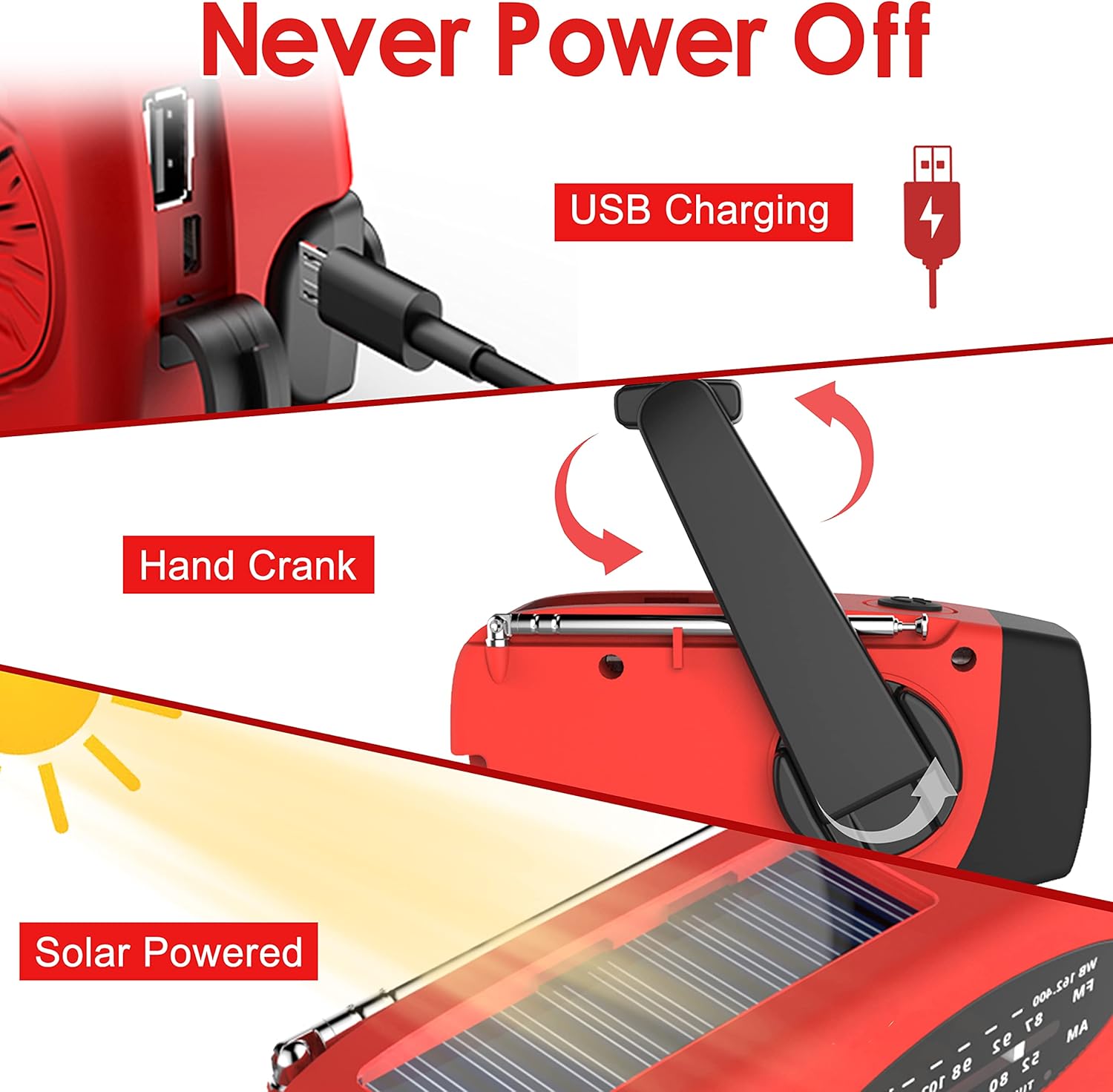 Multifunctional Hand Cranked G - Outdoor Power Source のレビューと価格