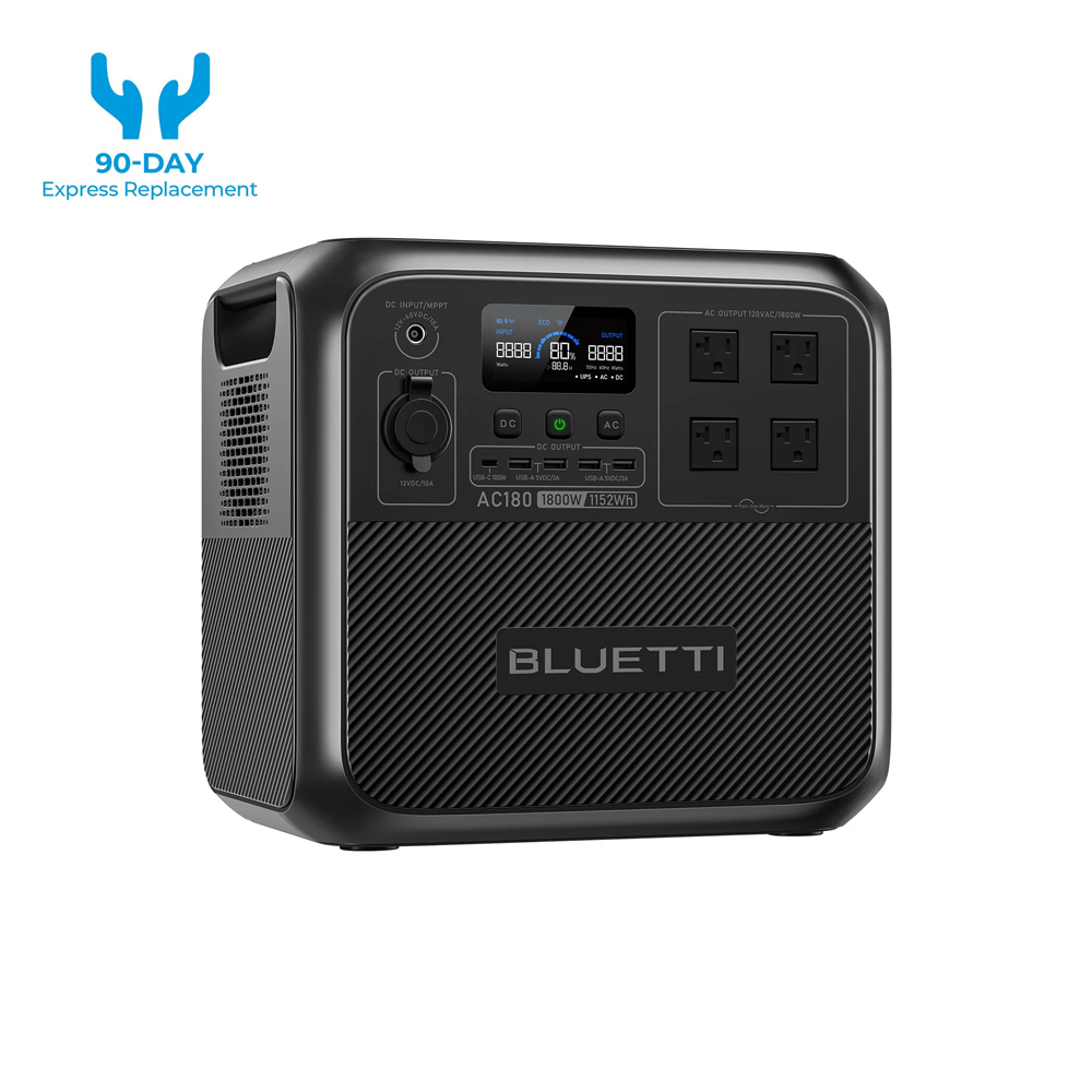 【RENEW】BLUETTI AC180 Solar Por - Outdoor Power Source のレビューと価格