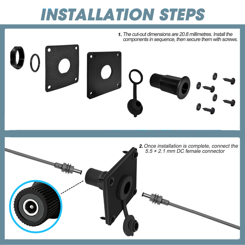 IP65 Waterproof DC5521 Panel M - Outdoor Power Jack のレビューと価格