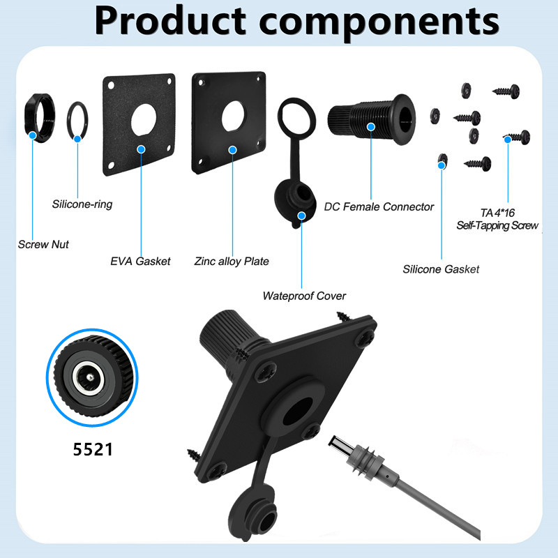 IP65 Waterproof DC5521 Panel M - Outdoor Power Jack のレビューと価格