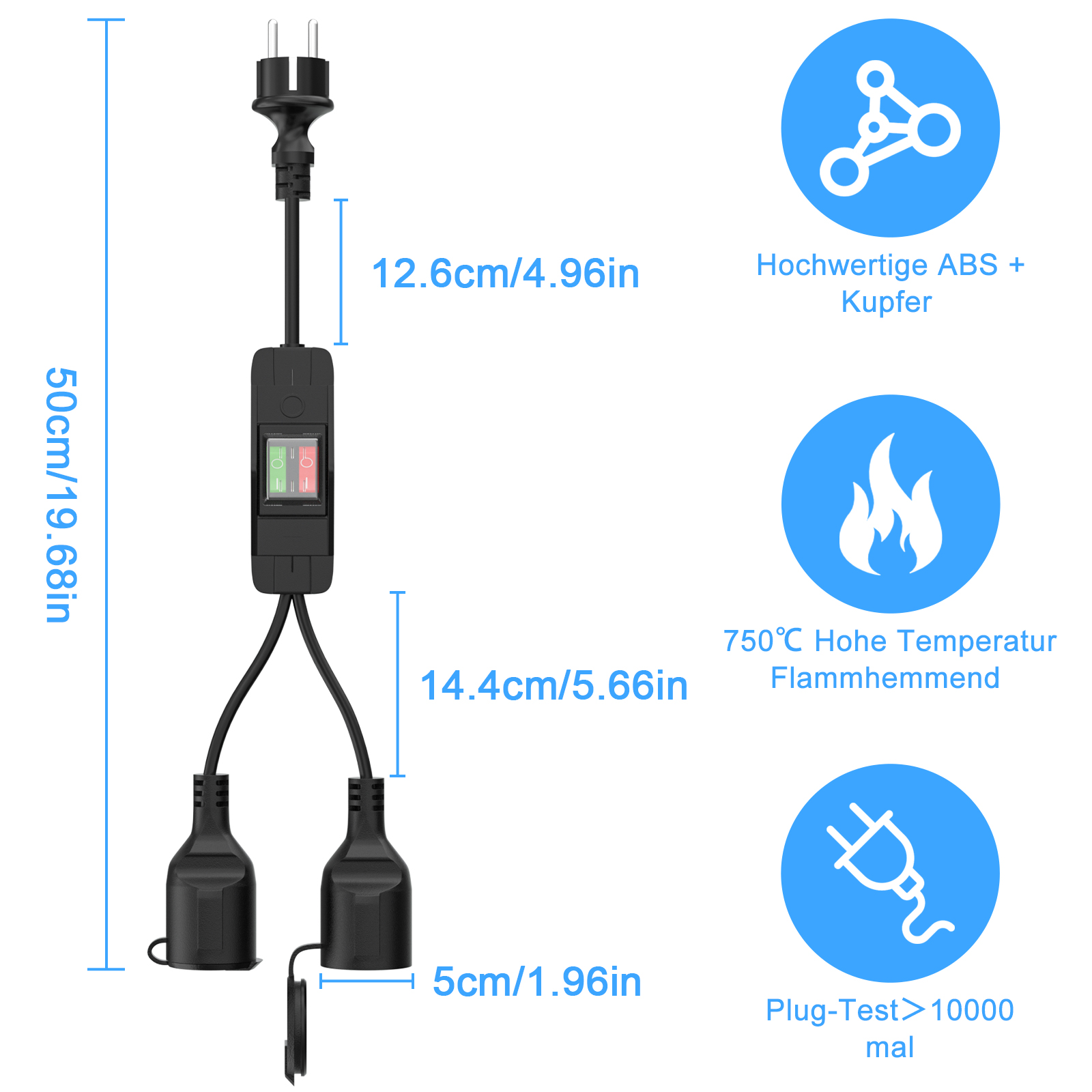 Double Plug Extension Cable 2  - Outdoor Power Inlet Box のレビューと価格
