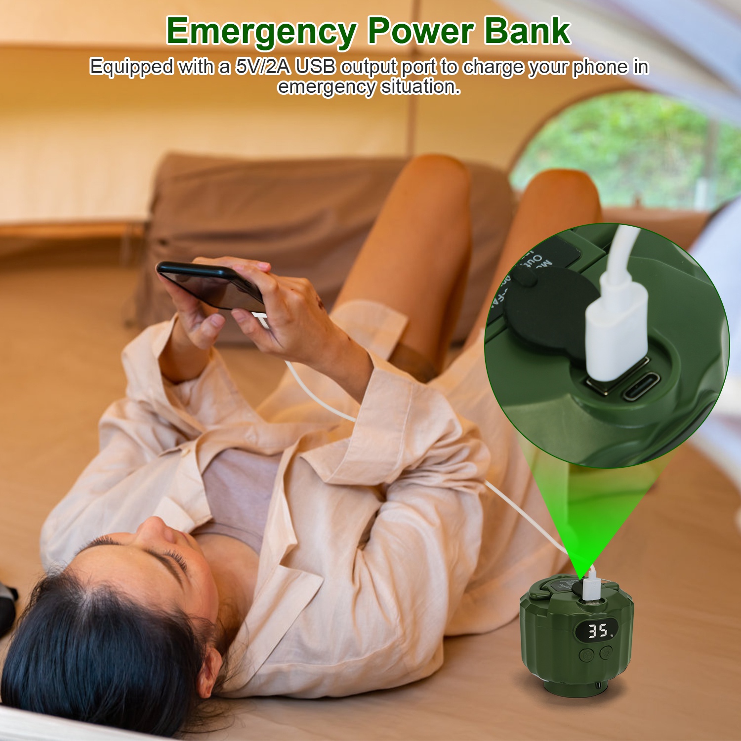 5200mAh 10400mAh 3-in-1 Campin - Outdoor Power Timer のレビューと価格