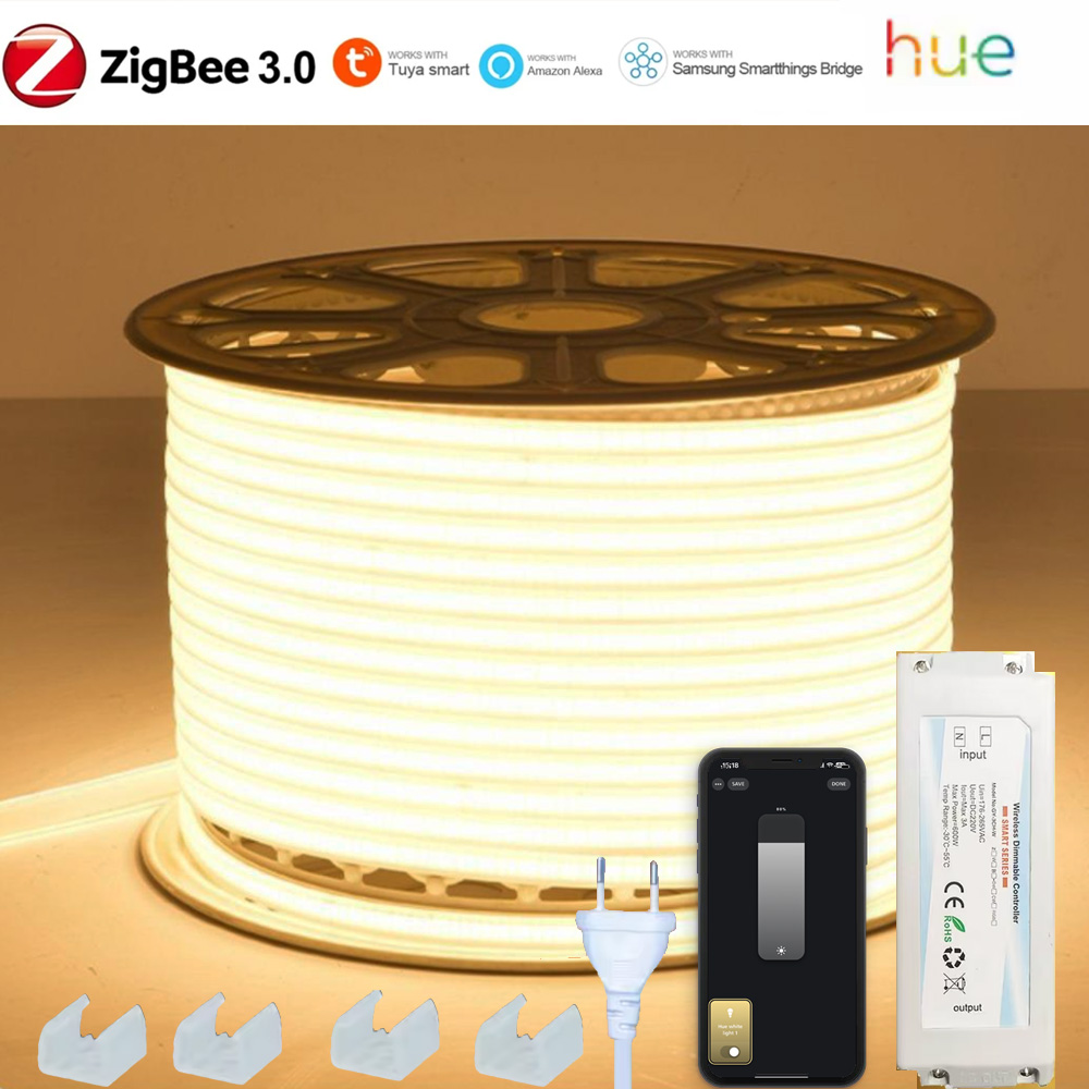 ZIGBEE 3.0 220V COB LED Strip  - Outdoor Power Point Zigbee のレビューと価格
