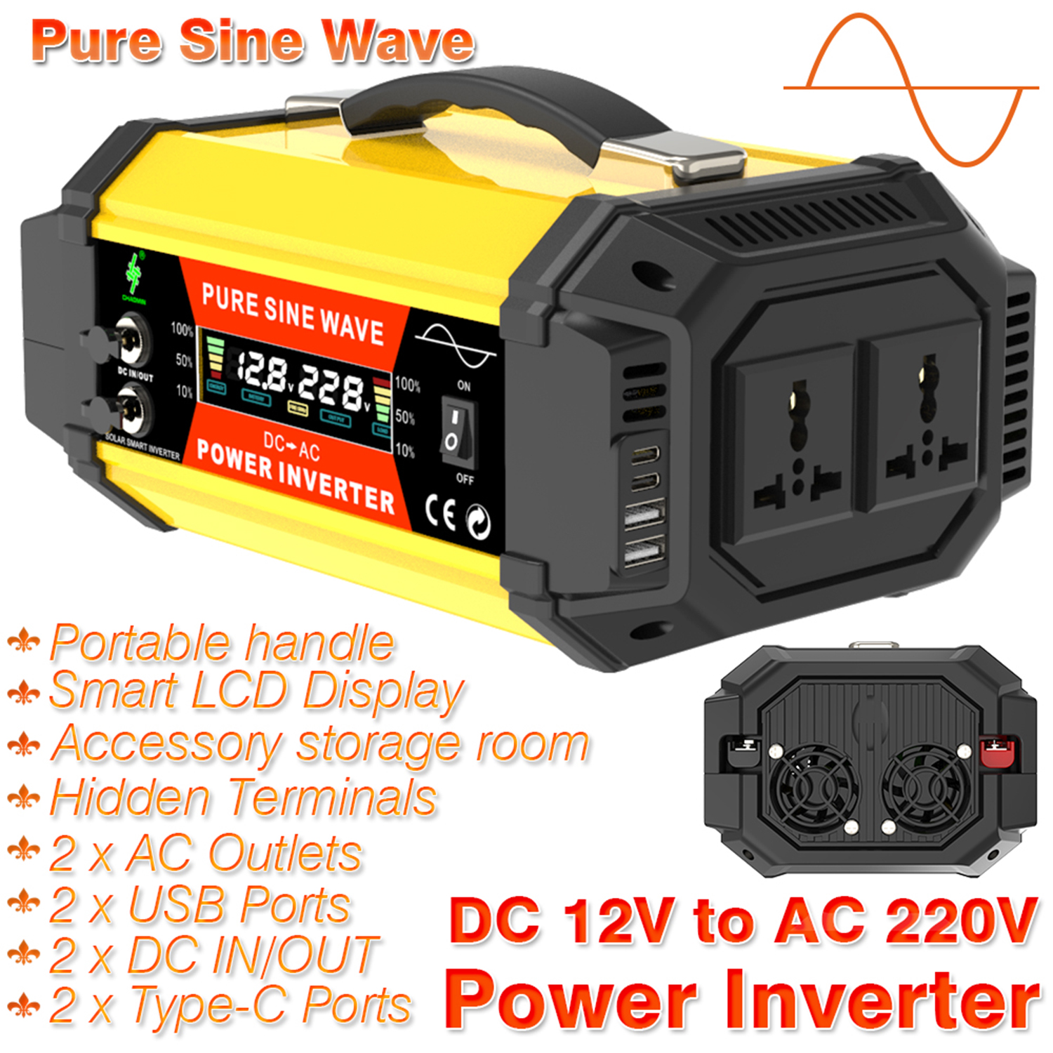 power inverter DC 12V to AC 22 - Outdoor Power And Equipment のレビューと価格