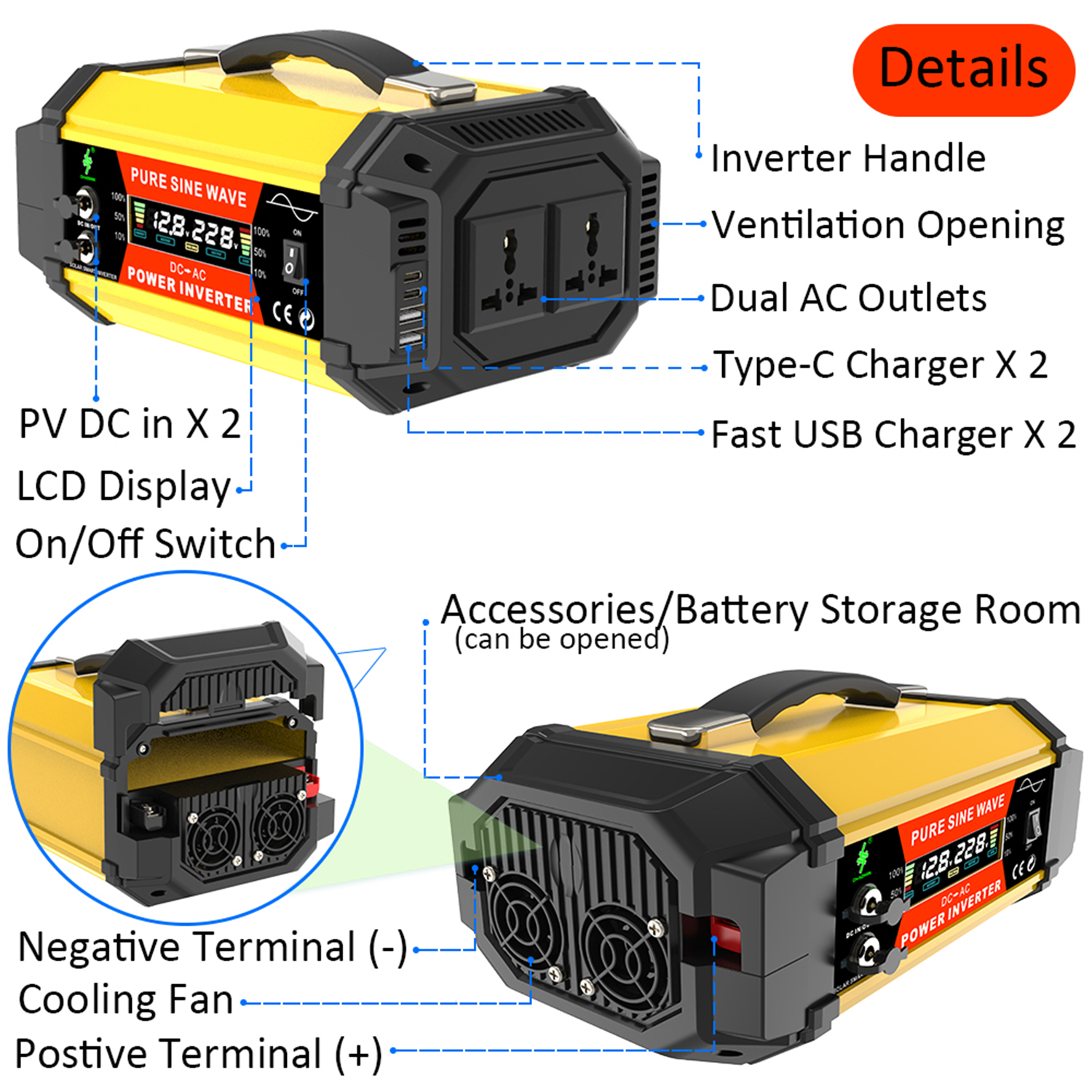 power inverter DC 12V to AC 22 - Outdoor Power And Equipment のレビューと価格