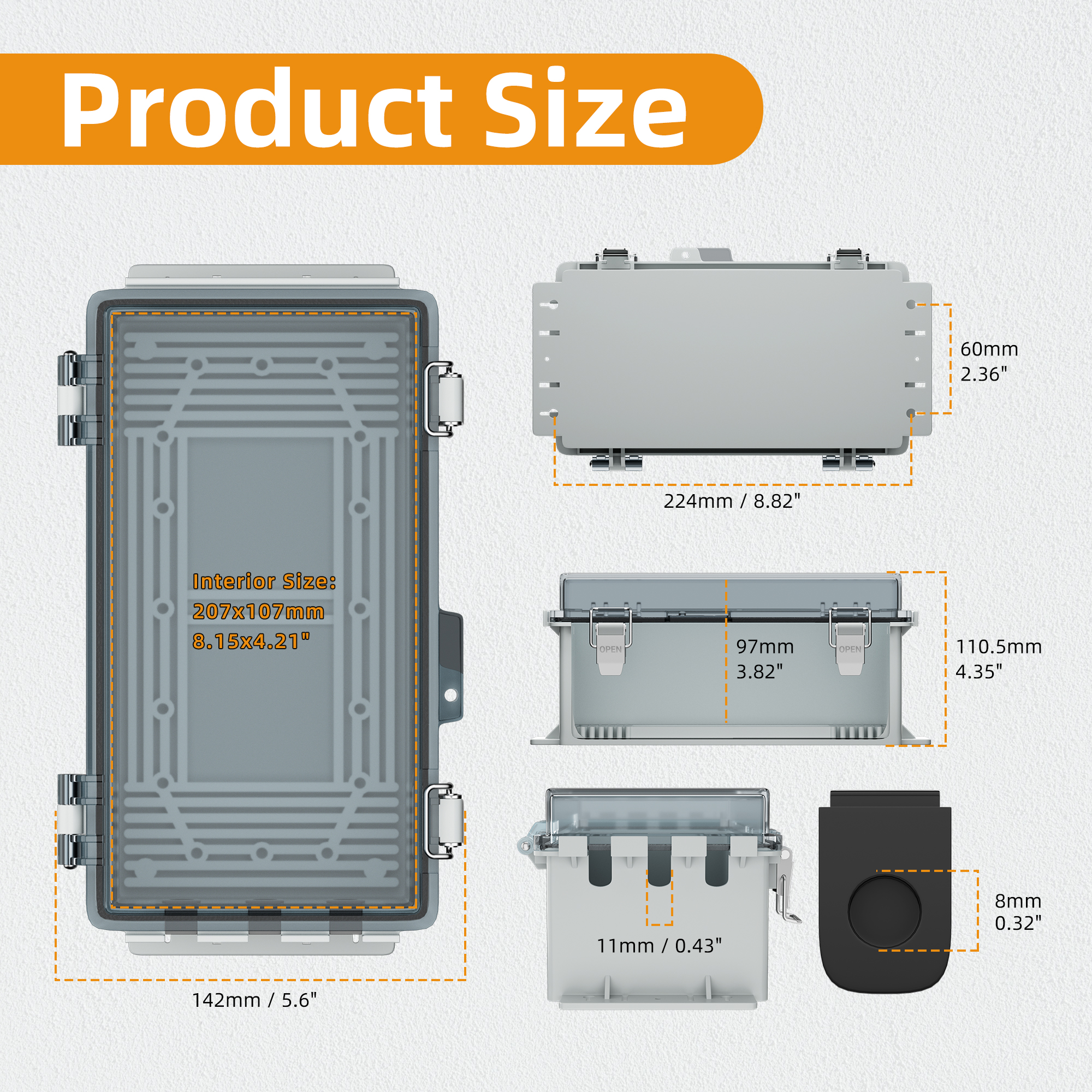 DaierTek 9x5x4.3“ Outdoor Exte - Outdoor Power Board Box のレビューと価格
