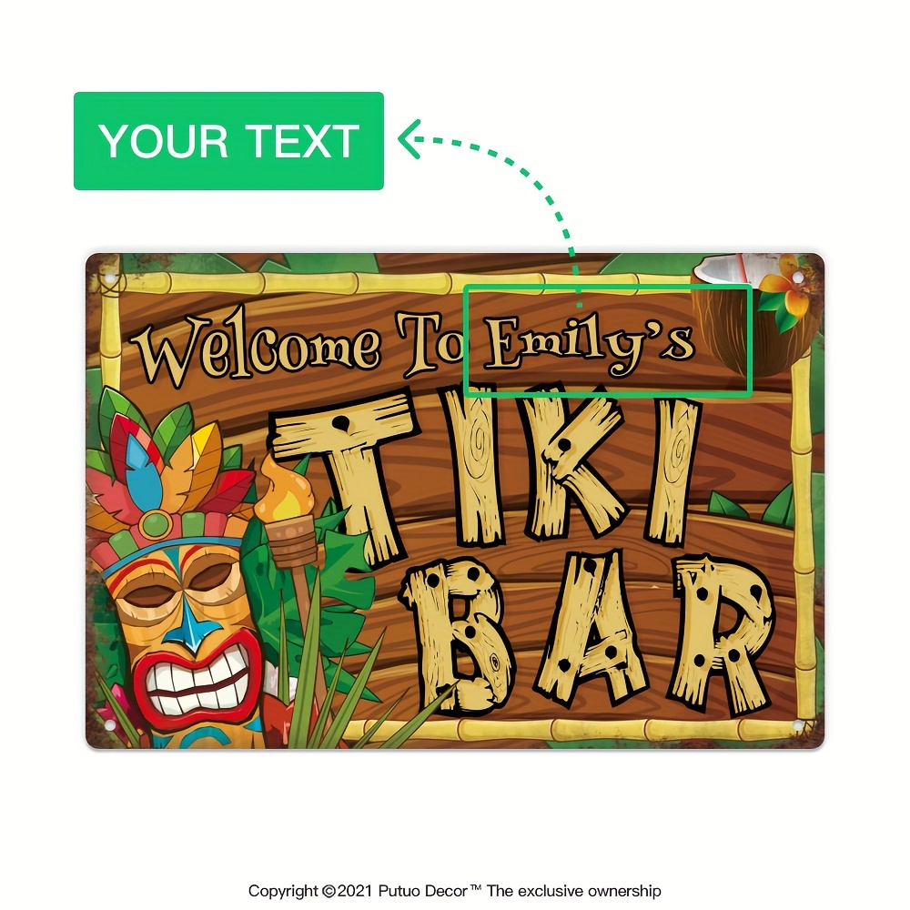 Custom  Decor Tiki Bar Sign, P - Outdoor Power Bar のレビューと価格