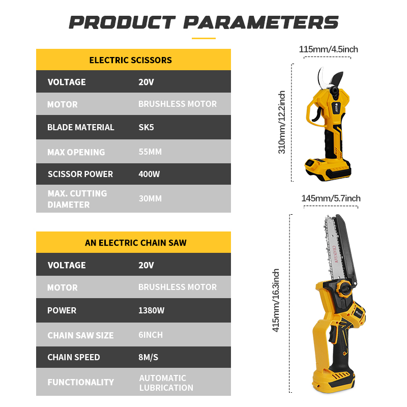 Brushless 6 Inch Electric Chai - Pole Saw Cordless のレビューと価格