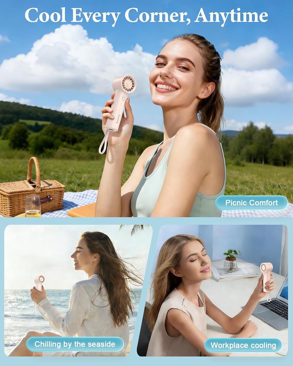 Portable Handheld Fan with Pow - Outdoor Power Products のレビューと価格